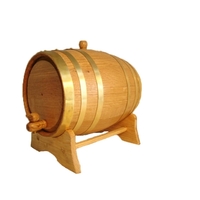 3 liter oak wood barrel with brass hoops, stand, spigot, bung... from ASI...