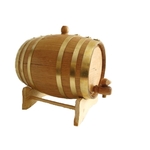 2 Liter Oak Wood Barrel with Brass Hoops