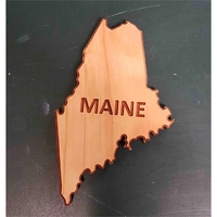 2" hardwood magnets featuring the shape of the State of Maine;... from ASI...