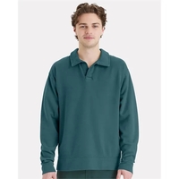 ComfortWash by Hanes Garment-Dyed Polo Collar Sweatshirt... from ASI 84358...