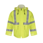Bulwark Men's Hi-Visibility Flame-Resistant Rain Jacket