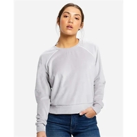 US Blanks Women's Velour Cropped Long Sleeve Pullover Top... from ASI 84358...