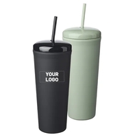25 oz. double plastic tumbler with rubberized finish and a dome... from ASI...