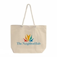 Canvas beach tote with rope handles and zip pocket. Ideal for... from ASI...