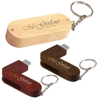 4 GB Bamboo Bullet Keyring USB 2.0 Flash Drive... from ASI 40480 Koozie Group