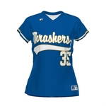 Ladies' FreeStyle Sublimated V-Neck Mesh Softball Jersey