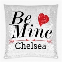 Sequin Cushion Cover, Silver/White