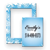 Magnetic photo frame with 0.025" thick magnetic surface and glossy...