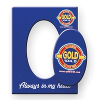 Magnetic photo frame with 0.025" thick magnetic surface and glossy...