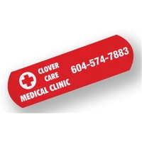 Shaped magnet with 0.020" thick surface, glossy lamination, and die...