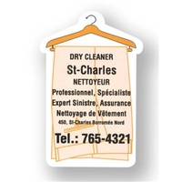 Shaped magnet with 0.020" thick surface, glossy lamination, and die...