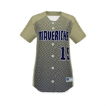 Girls' FreeStyle Sublimated Full-Button Softball Jersey