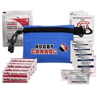 First aid kit with a carabiner pouch, first aid instruction card,... from ASI...