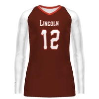 Girls long-sleeve volleyball jersey made from polyester (84%) and spandex...