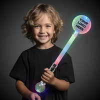 Jumbo Light Up Circle Wand with Prism Ball