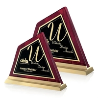 Rosewood peak award with gold metal cast base.... from ASI 84592 St Regis...