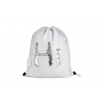 Sequin Drawstring backpack White Silver