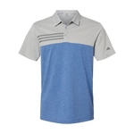Adidas Men's Heathered Colorblocked 3-Stripes Polo