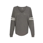 Boxercraft Women's Slub Jersey Varsitee V-Neck Long Sleev...