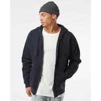 Full-zip, 10.0 oz., 80% cotton / 20% polyester hooded sweatshirt. Blank......