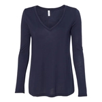 BELLA + CANVAS Women's Flowy Long Sleeve V-Neck Tee