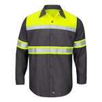 Red Kap Men's Tall Hi-Visibility Colorblock Ripstop Long ...