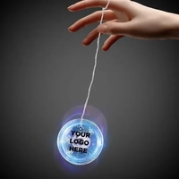 2 3/8" Clear Yo-Yo with Blue LED Lights