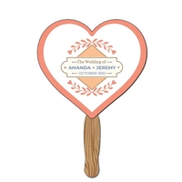 Hand Held Paper Fan - Heart