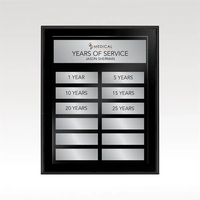 Modern black-finished wood perpetual plaque for ongoing employee recognition,...