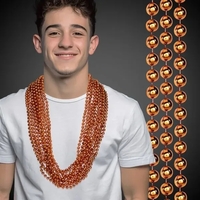 Metallic Orange Mardi Gras Beads