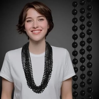 Black Metallic Beaded Necklace