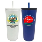 Stainless Steel Vacuum Insulated Straw Tumbler, 18 Oz.