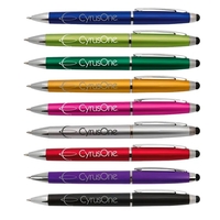 Twist action plastic pen and stylus with silver trim.... from ASI 42920...