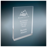 5" x 8" acrylic wedge award with laser engraving.... from ASI 92531 Unique...