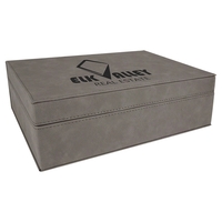 7.5" x 10.5" premium leatherette gift box with laser cut foam... from ASI...
