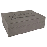 8" x 6.4" Gray Leatherette Premium Gift Box