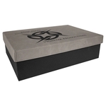 11.75" x 7.75" Gray Gift Box with Leatherette Lid