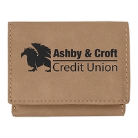4" x 3" x .125" premium leatherette trifold wallet.... from ASI 92531 Unique...