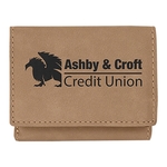 3" x 4" Light Brown Leatherette Trifold Wallet