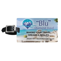 2 1/2" x 4 1/4" brushed aluminum bag tag with black... from ASI 62660...