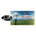 Brushed Aluminum Slip-In Pocket Luggage Tag
