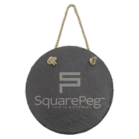 7" Round Slate Decor with Hanger String