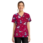 Cherokee - Genuine - Women's 2-Pocket Print V-Neck Scrub Top