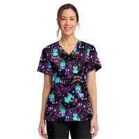 Cherokee - Genuine - Women's 2-Pocket Print V-Neck Scrub Top... from ASI...