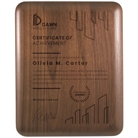 10 1/2" x 13" x 3/4" walnut wood plaque with elliptical... from ASI 74601 Calico