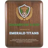 8" x 10" Elliptical Edge Round Corner Genuine Walnut Plaque