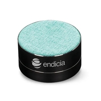 Wireless speaker in metal & fabric weave finish. Built-in microphone for...