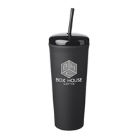 25 oz. Dome Rubberized Plastic Travel Mug (2 Color Imprint)