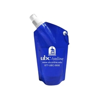 Reusable 28 oz. collapsible water bottle with push/pull cap and carabiner.......