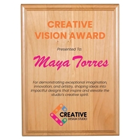 6" x 8" x 3/4" All American Red Alder display plaque.... from ASI 74601 Calico